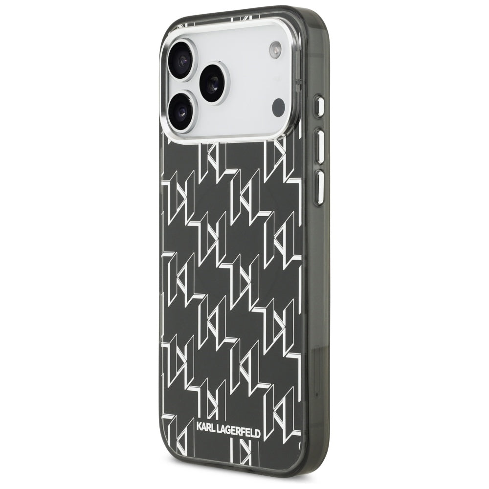 Husa MagSafe pentru Apple iPhone 17 Pro Max, Karl Lagerfeld, IML KL Monogram, Neagra