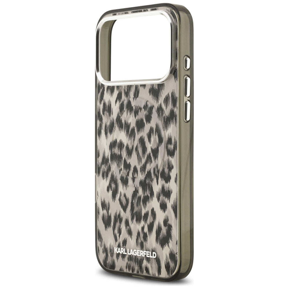 Husa MagSafe pentru Apple iPhone 17 Pro Max, Karl Lagerfeld, IML Leopard Pattern, Maro