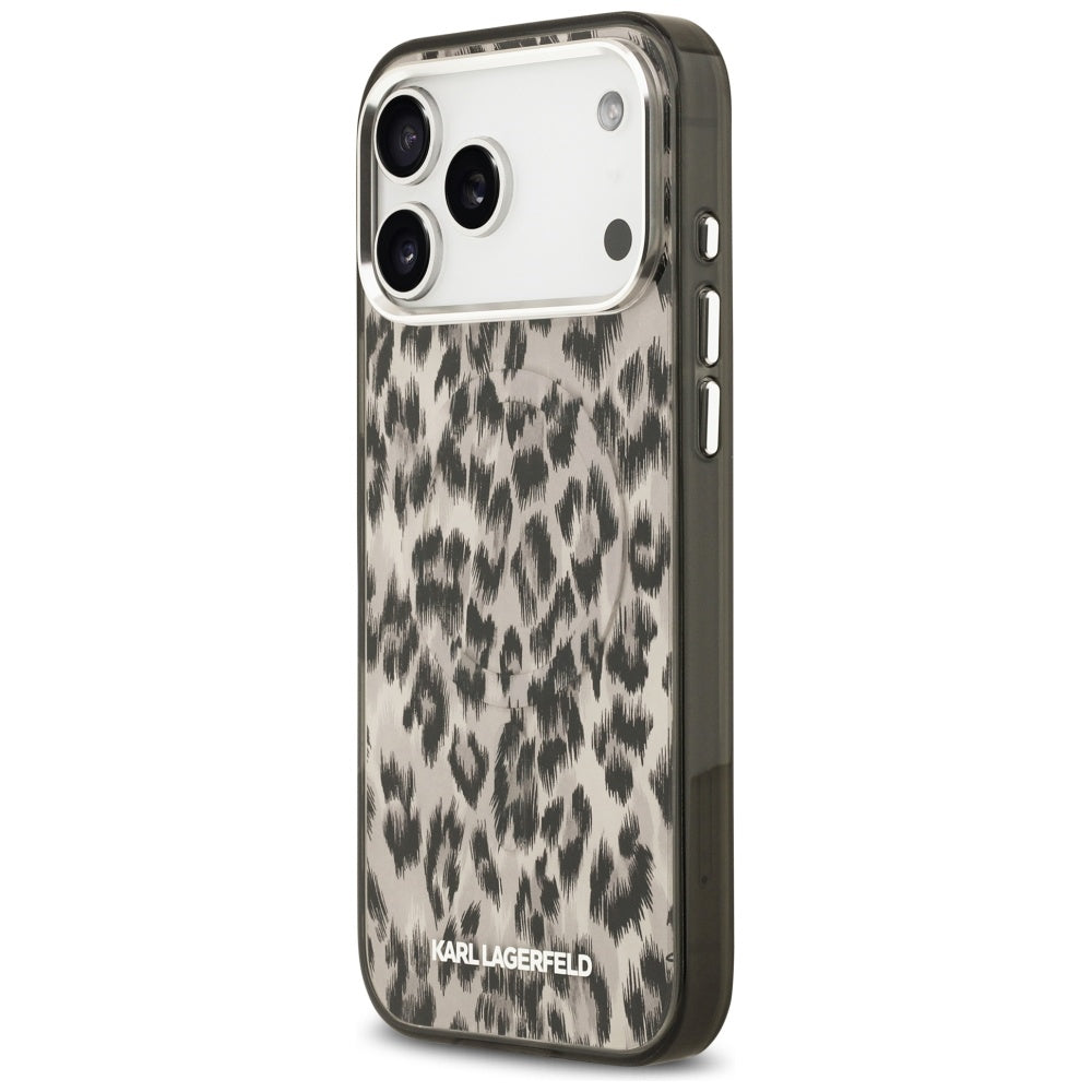 Husa MagSafe pentru Apple iPhone 17 Pro Max, Karl Lagerfeld, IML Leopard Pattern, Maro