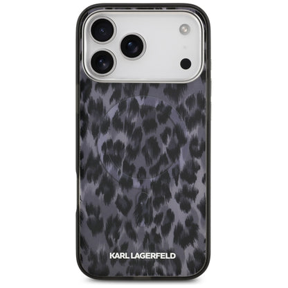 Husa MagSafe pentru Apple iPhone 17 Pro Max, Karl Lagerfeld, IML Leopard Pattern, Neagra