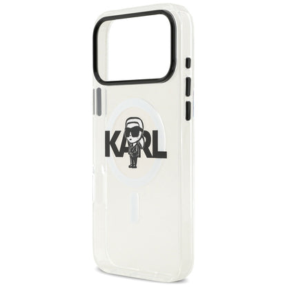 Husa MagSafe pentru Apple iPhone 17 Pro Max, Karl Lagerfeld, IML Sketch Logo Karl, Transparenta