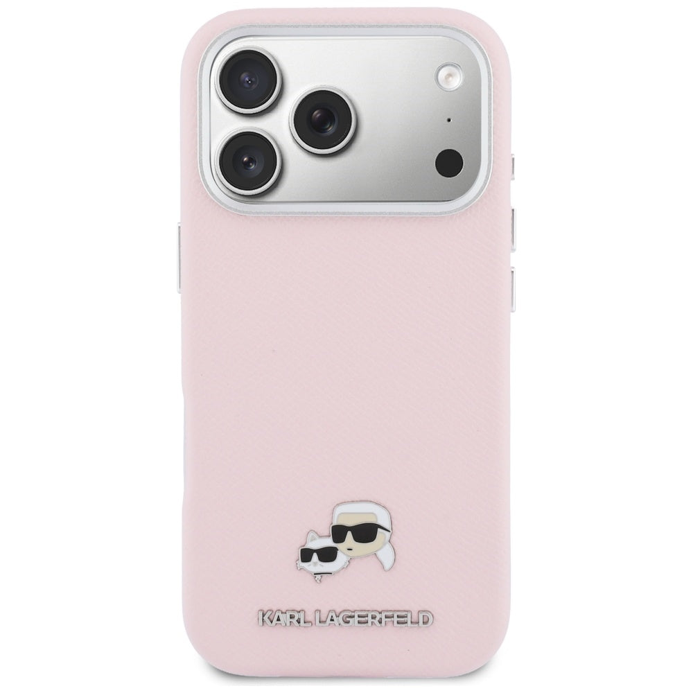 Husa MagSafe pentru Apple iPhone 17 Pro Max, Karl Lagerfeld, Karl & Choupette Head's Pin, Roz