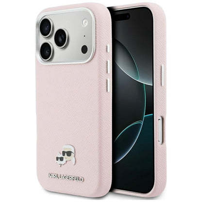 Husa MagSafe pentru Apple iPhone 17 Pro Max, Karl Lagerfeld, Karl & Choupette Head's Pin, Roz