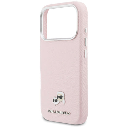 Husa MagSafe pentru Apple iPhone 17 Pro Max, Karl Lagerfeld, Karl & Choupette Head's Pin, Roz