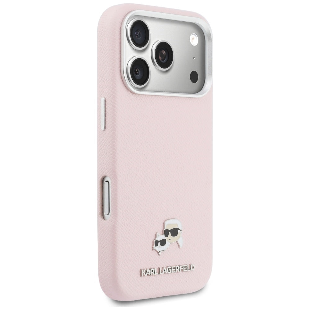 Husa MagSafe pentru Apple iPhone 17 Pro Max, Karl Lagerfeld, Karl & Choupette Head's Pin, Roz