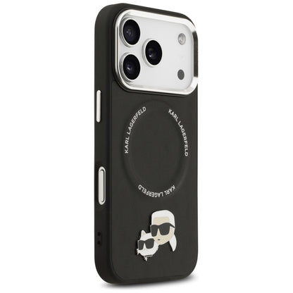 Husa MagSafe pentru Apple iPhone 17 Pro Max, Karl Lagerfeld, Karl & Choupette Pins, Neagra