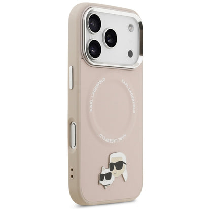 Husa MagSafe pentru Apple iPhone 17 Pro Max, Karl Lagerfeld, Karl & Choupette Pins, Roz