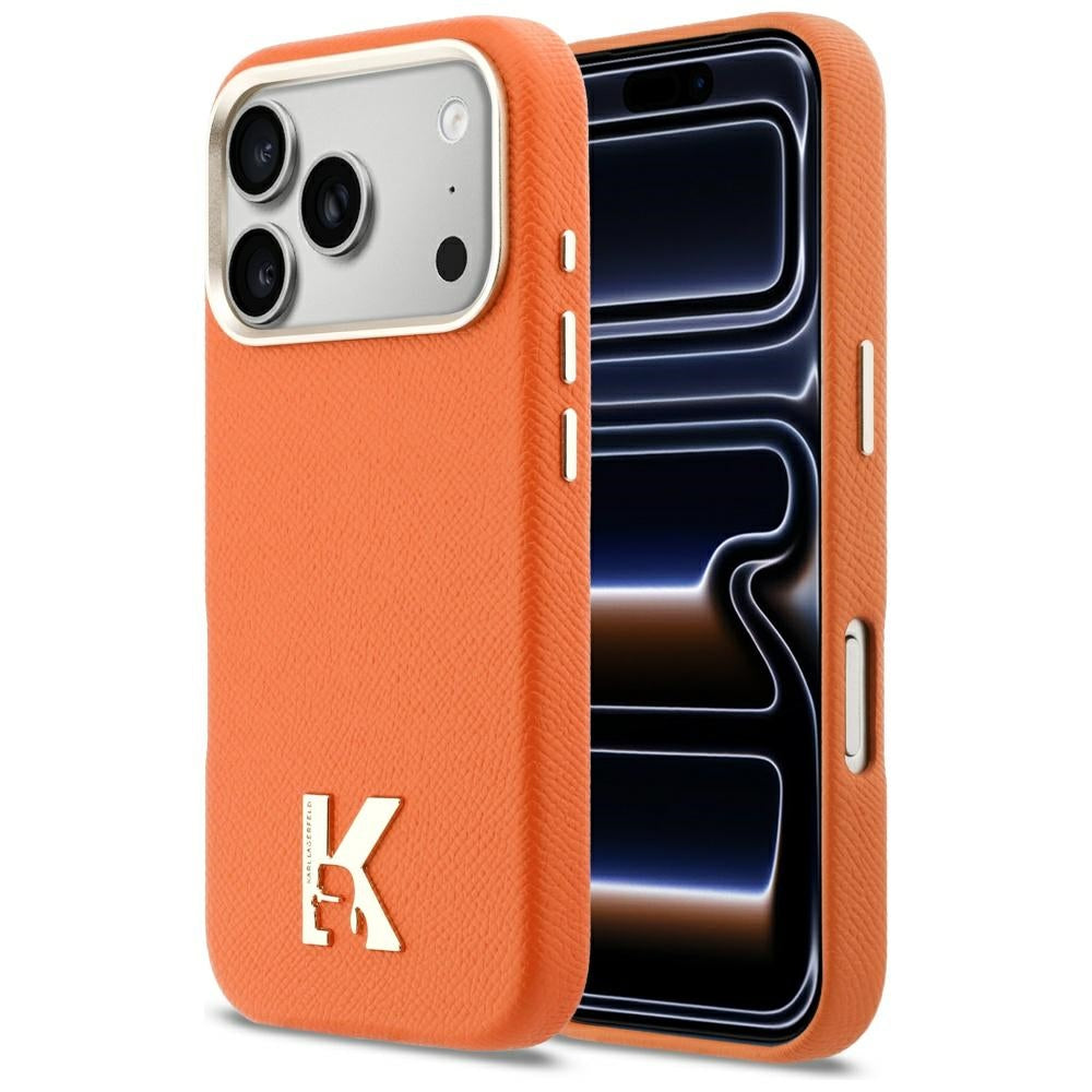 Husa MagSafe pentru Apple iPhone 17 Pro Max, Karl Lagerfeld, Karl Head Logo, Portocalie