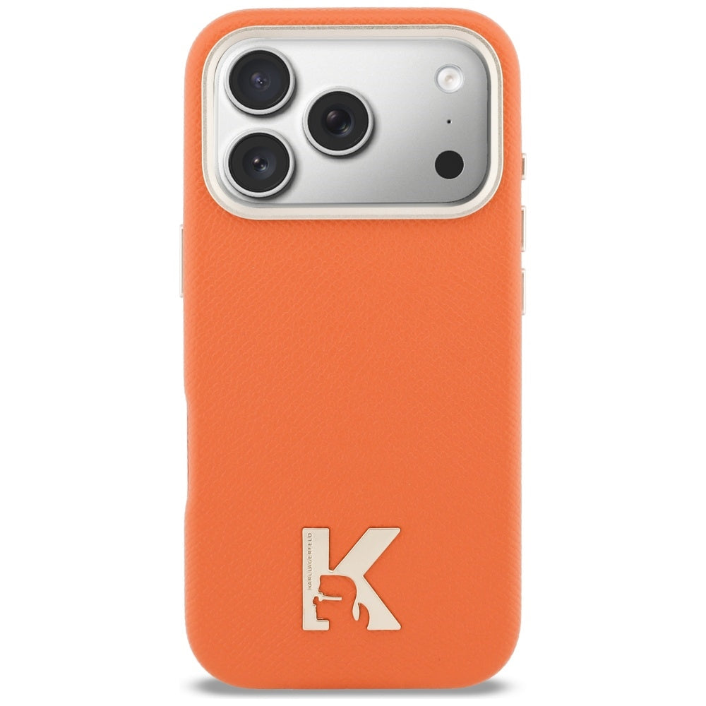 Husa MagSafe pentru Apple iPhone 17 Pro Max, Karl Lagerfeld, Karl Head Logo, Portocalie