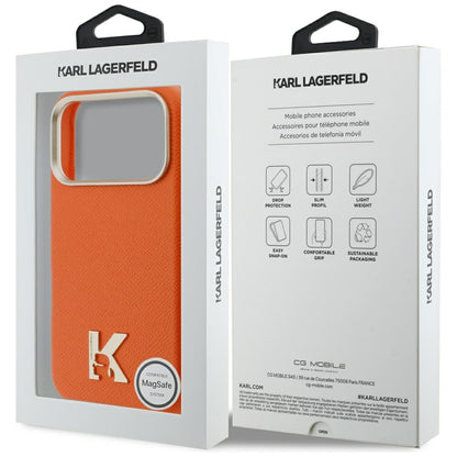 Husa MagSafe pentru Apple iPhone 17 Pro Max, Karl Lagerfeld, Karl Head Logo, Portocalie
