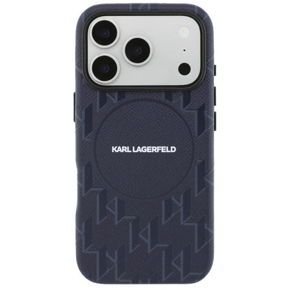 Husa MagSafe pentru Apple iPhone 17 Pro Max, Karl Lagerfeld, KL Monogram Logo, Albastra