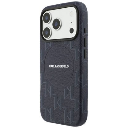 Husa MagSafe pentru Apple iPhone 17 Pro Max, Karl Lagerfeld, KL Monogram Logo, Albastra