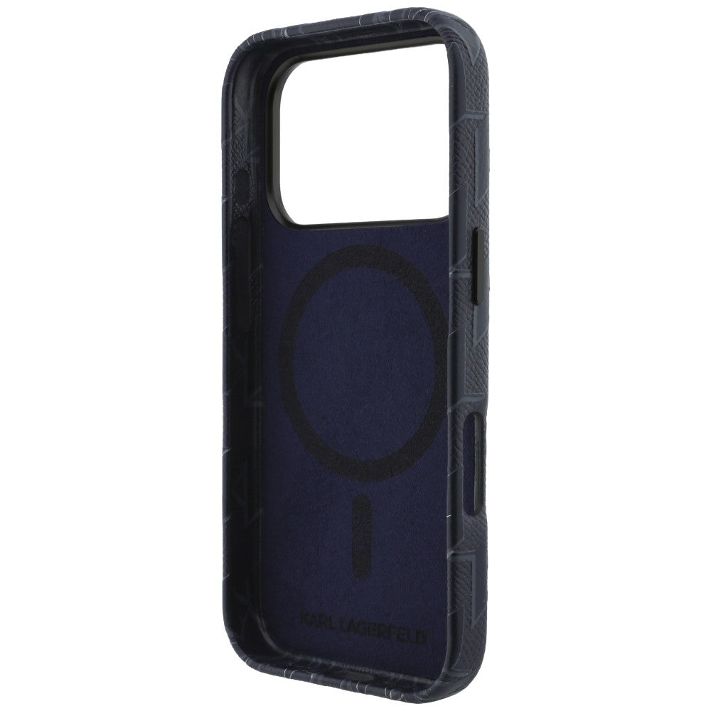 Husa MagSafe pentru Apple iPhone 17 Pro Max, Karl Lagerfeld, KL Monogram Logo, Albastra