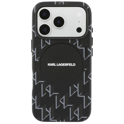 Husa MagSafe pentru Apple iPhone 17 Pro Max, Karl Lagerfeld, KL Monogram Logo, Neagra