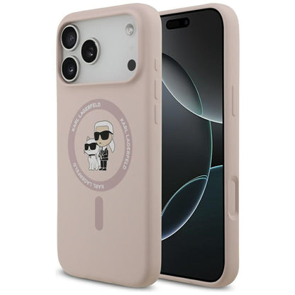 Husa MagSafe pentru Apple iPhone 17 Pro Max, Karl Lagerfeld, Ring Karl & Choupette, Roz