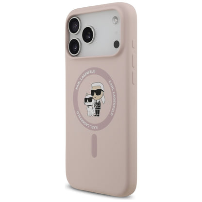 Husa MagSafe pentru Apple iPhone 17 Pro Max, Karl Lagerfeld, Ring Karl & Choupette, Roz