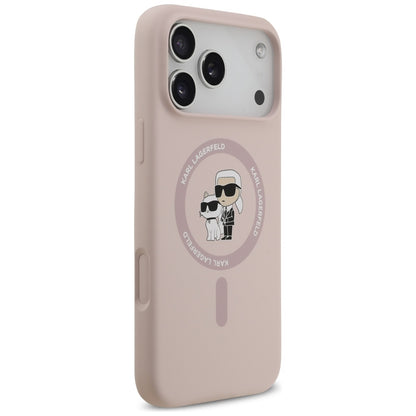 Husa MagSafe pentru Apple iPhone 17 Pro Max, Karl Lagerfeld, Ring Karl & Choupette, Roz
