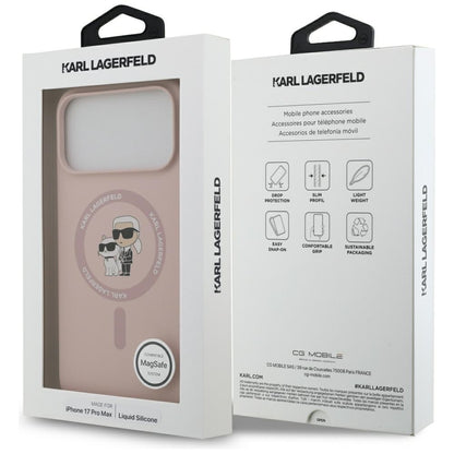Husa MagSafe pentru Apple iPhone 17 Pro Max, Karl Lagerfeld, Ring Karl & Choupette, Roz