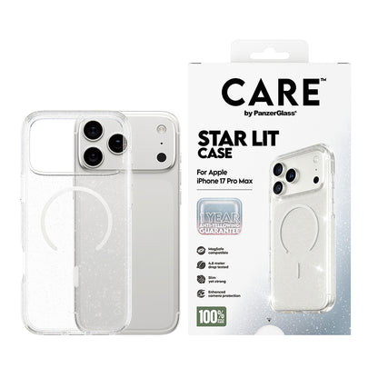 Husa MagSafe pentru Apple iPhone 17 Pro Max, PanzerGlass, Care Urban Explorer Star Lit, Transparenta Alba