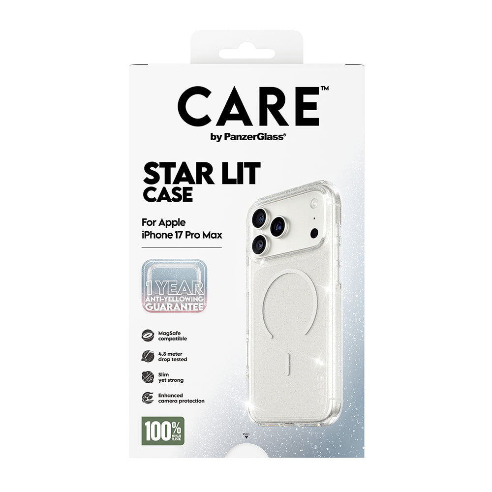 Husa MagSafe pentru Apple iPhone 17 Pro Max, PanzerGlass, Care Urban Explorer Star Lit, Transparenta Alba