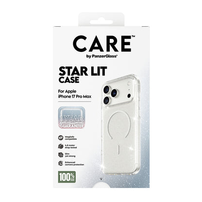 Husa MagSafe pentru Apple iPhone 17 Pro Max, PanzerGlass, Care Urban Explorer Star Lit, Transparenta Alba