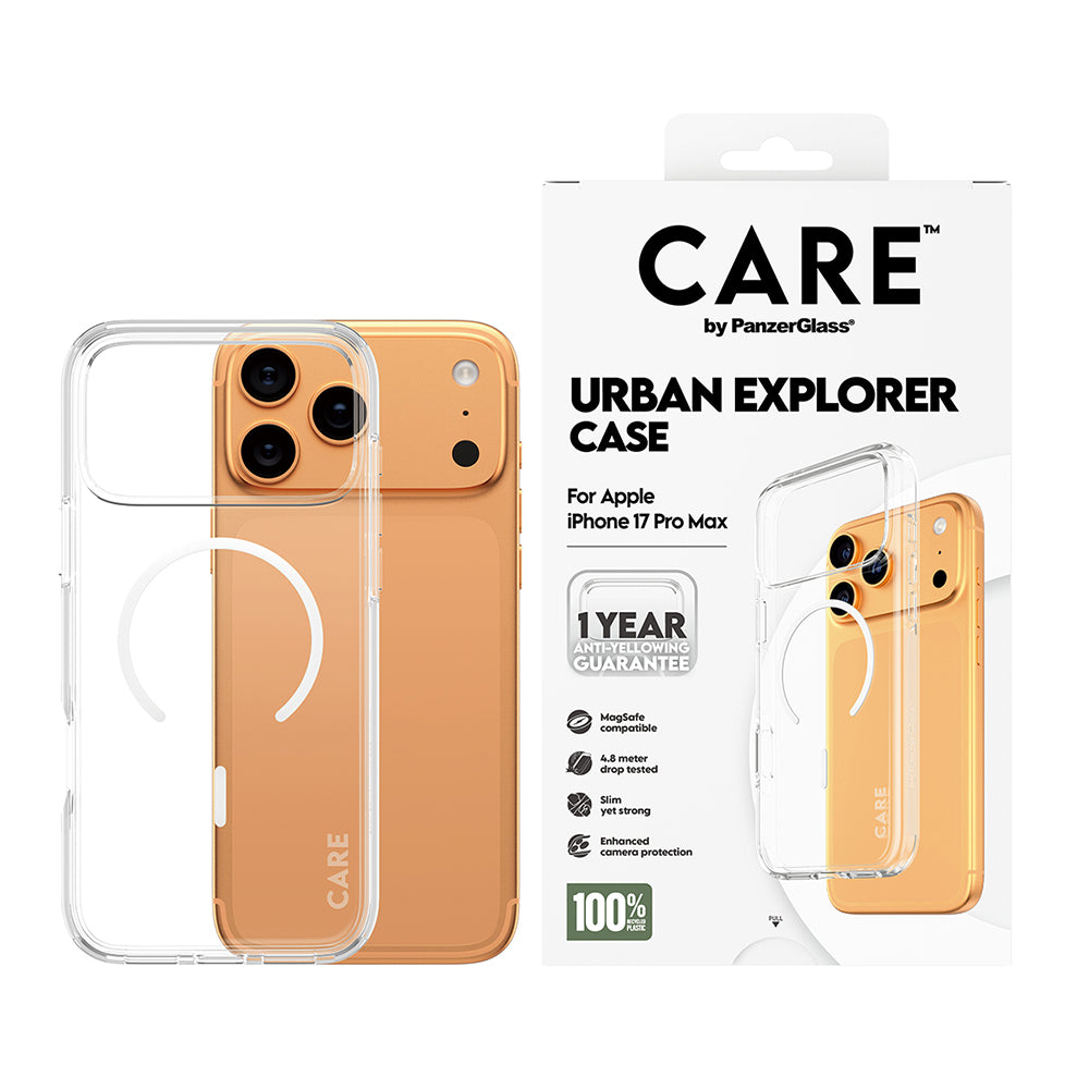 Husa MagSafe pentru Apple iPhone 17 Pro Max, PanzerGlass, Care Urban Explorer, Transparenta Alba
