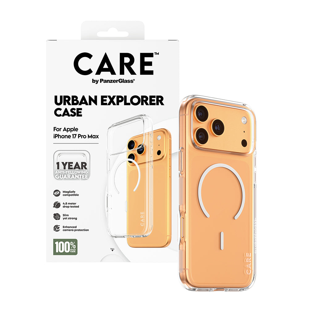 Husa MagSafe pentru Apple iPhone 17 Pro Max, PanzerGlass, Care Urban Explorer, Transparenta Alba