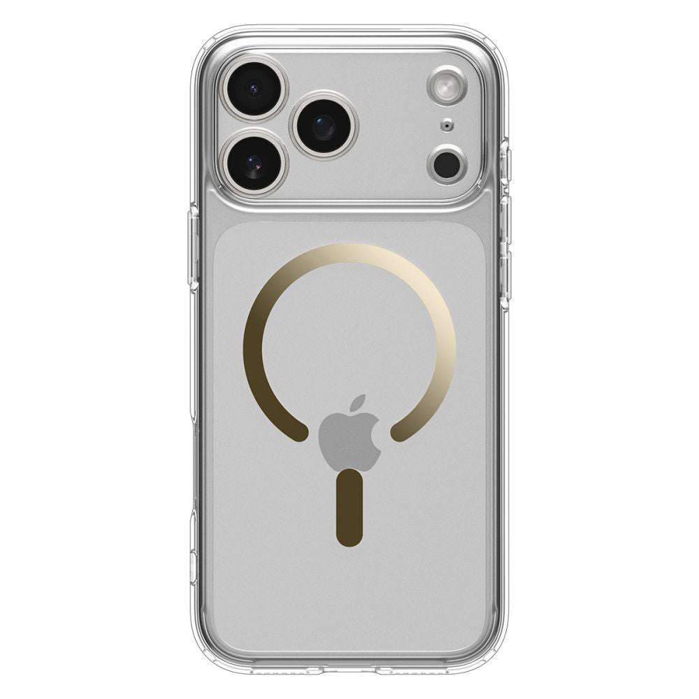 Husa MagSafe pentru Apple iPhone 17 Pro Max, Spigen, Ultra Hybrid, Aurie Transparenta