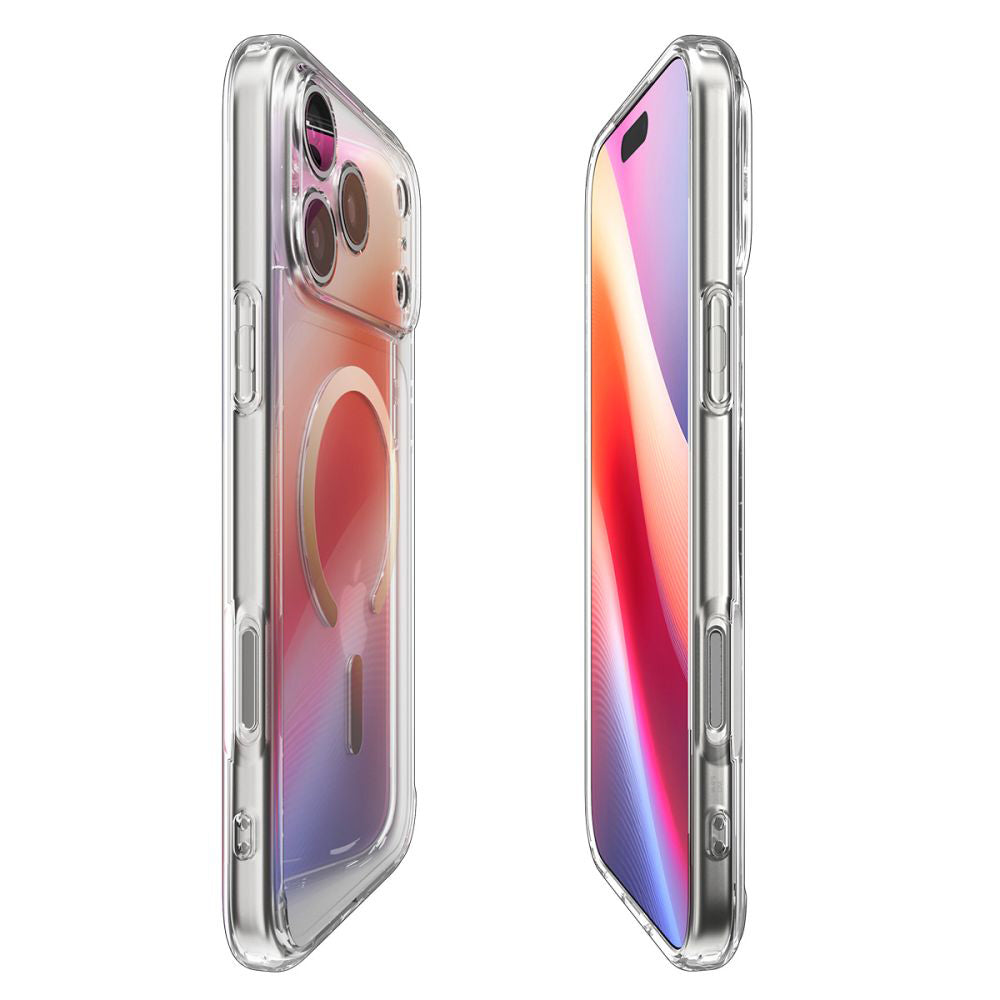 Husa MagSafe pentru Apple iPhone 17 Pro Max, Spigen, Ultra Hybrid, Aurie Transparenta