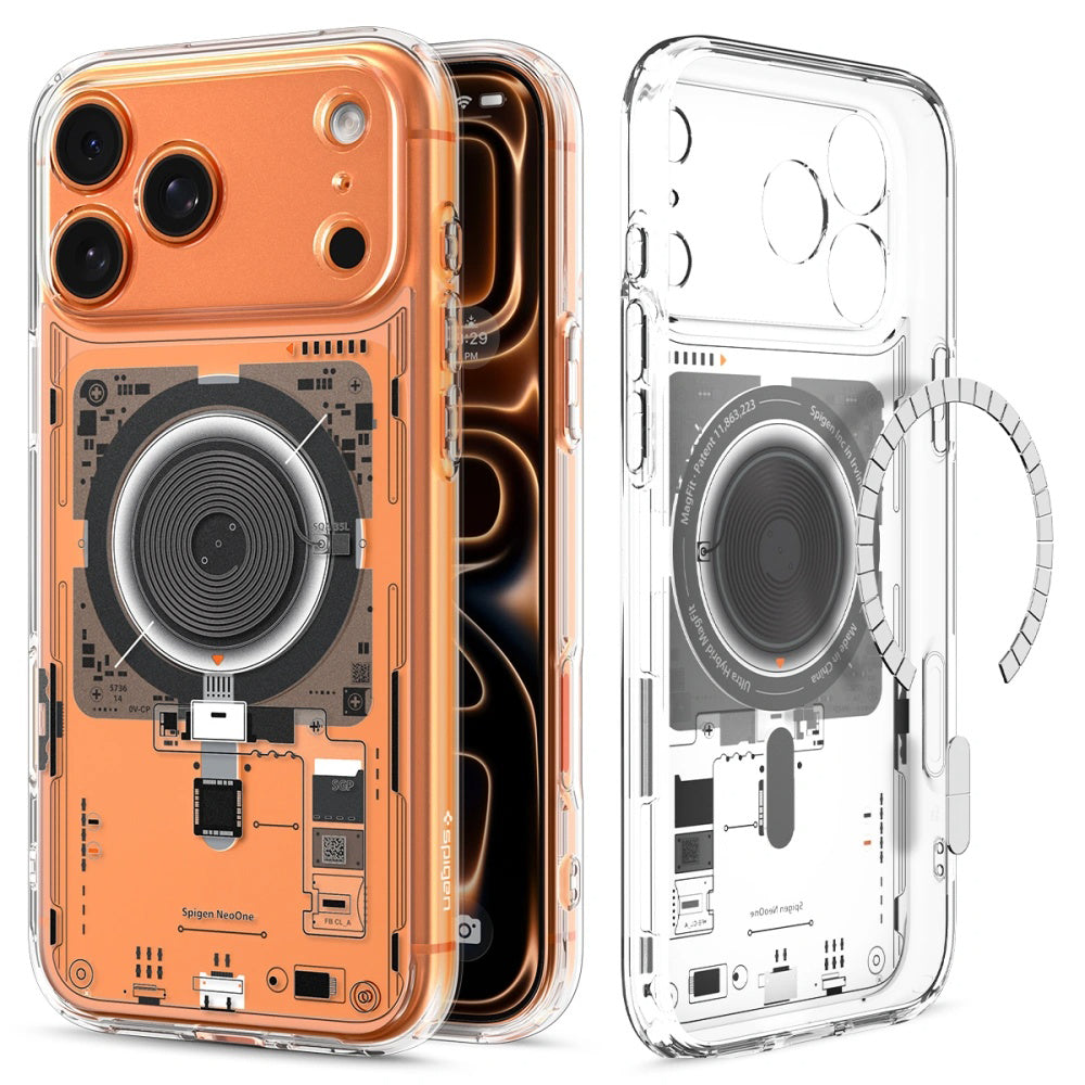 Husa MagSafe pentru Apple iPhone 17 Pro Max, Spigen, Ultra Hybrid Neo One, Transparenta
