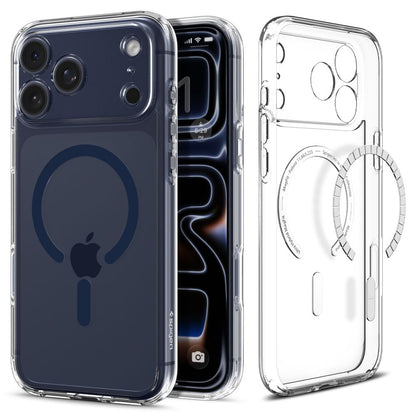 Husa MagSafe pentru Apple iPhone 17 Pro Max, Spigen, Ultra Hybrid, Transparenta Bleumarin ACS11108