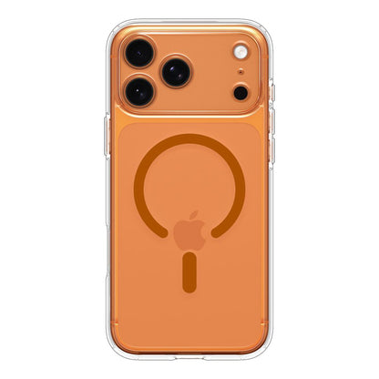 Husa MagSafe pentru Apple iPhone 17 Pro Max, Spigen, Ultra Hybrid, Transparenta Portocalie