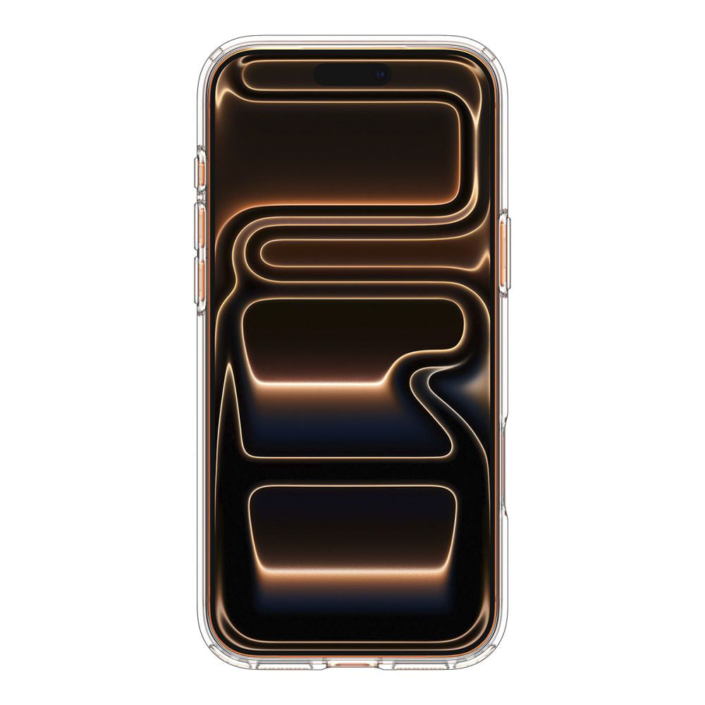Husa MagSafe pentru Apple iPhone 17 Pro Max, Spigen, Ultra Hybrid, Transparenta Portocalie