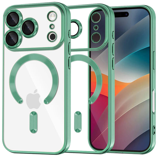 Husa MagSafe pentru Apple iPhone 17 Pro Max, Techsuit, Luxury Crystal, Verde Deschis