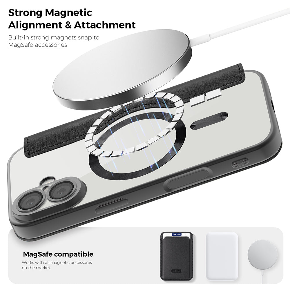 Husa MagSafe pentru Apple iPhone 17 Pro Max, Techsuit, SmartMag Book, Gri