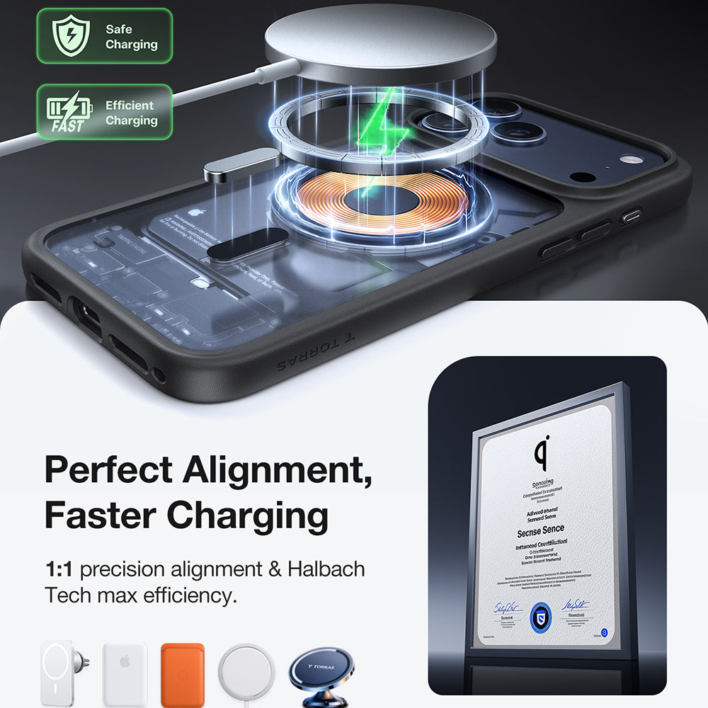 Husa MagSafe pentru Apple iPhone 17 Pro Max, Torras, Guardian, Neagra