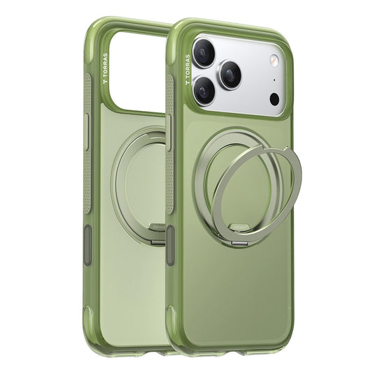 Husa MagSafe pentru Apple iPhone 17 Pro Max, Torras, Ostand O3 Air, Verde Satinata