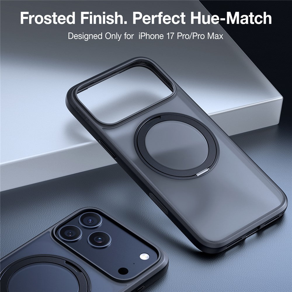 Husa MagSafe pentru Apple iPhone 17 Pro Max, Torras, Ostand Pro, Neagra