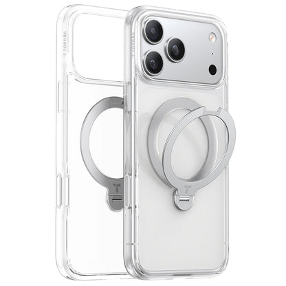 Husa MagSafe pentru Apple iPhone 17 Pro Max, Torras, Ostand Spin, Transparenta