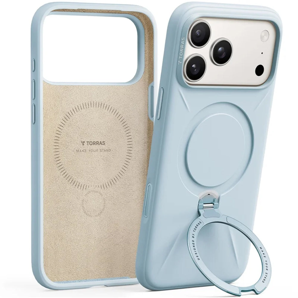 Husa MagSafe pentru Apple iPhone 17 Pro Max, Torras, QPRO Silicone, Albastra Deschis