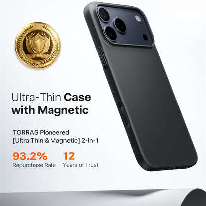 Husa MagSafe pentru Apple iPhone 17 Pro Max, Torras, SlimFit, Neagra