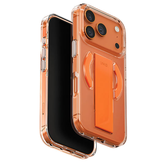 Husa MagSafe pentru Apple iPhone 17 Pro Max, UNIQ, Heldro Air MagClick, Transparenta Portocalie