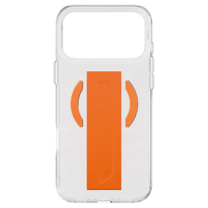 Husa MagSafe pentru Apple iPhone 17 Pro Max, UNIQ, Heldro Air MagClick, Transparenta Portocalie