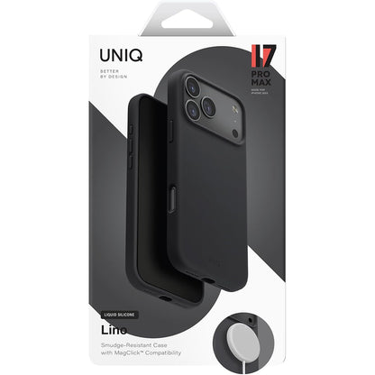 Husa MagSafe pentru Apple iPhone 17 Pro Max, UNIQ, Lino MagClick, Neagra