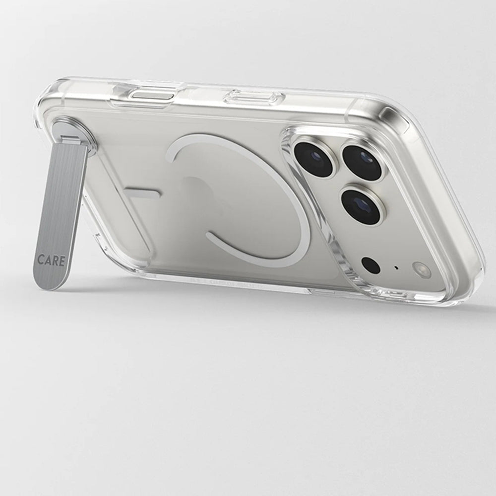 Husa MagSafe pentru Apple iPhone 17 Pro, PanzerGlass, Care Feature Kickstand, Transparenta