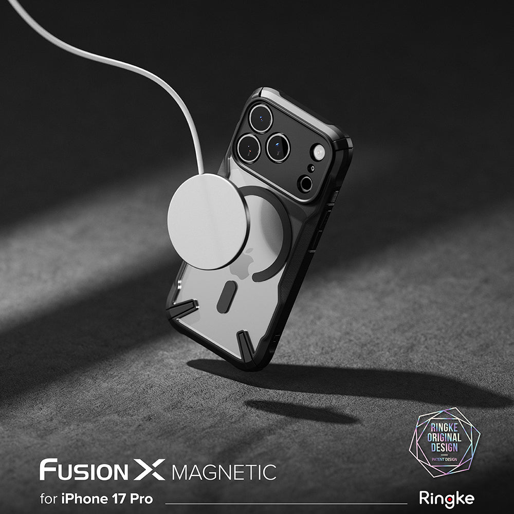 Husa MagSafe pentru Apple iPhone 17 Pro, Ringke, Fusion X, Neagra
