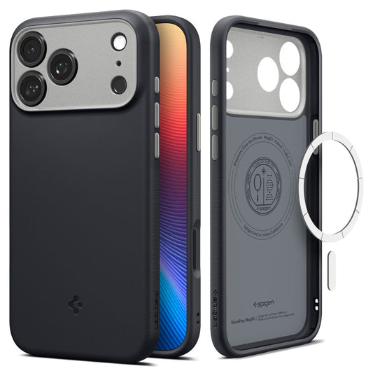 Husa MagSafe pentru Apple iPhone 17 Pro, Spigen, Caseology Nano Pop, Neagra