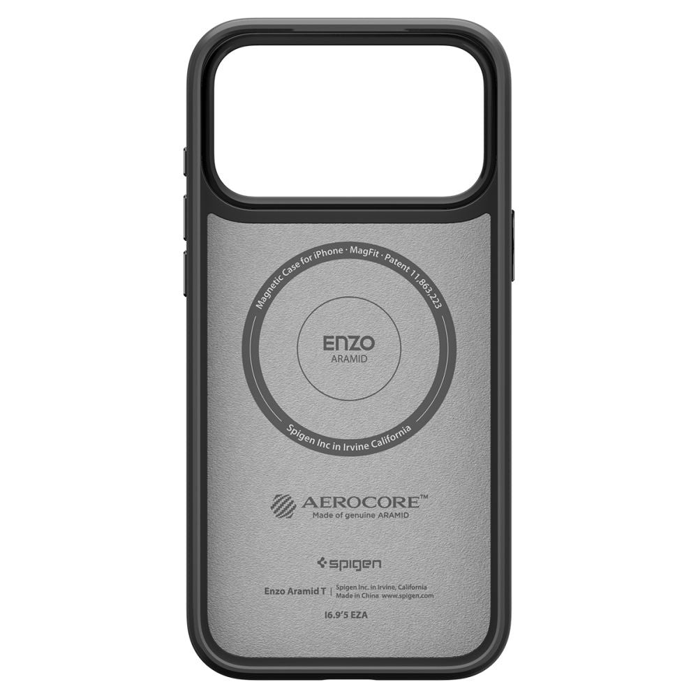 Husa MagSafe pentru Apple iPhone 17 Pro, Spigen, Enzo Aramid T, Neagra