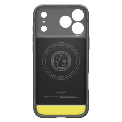 Husa MagSafe pentru Apple iPhone 17 Pro, Spigen, Rugged Armor, Gri