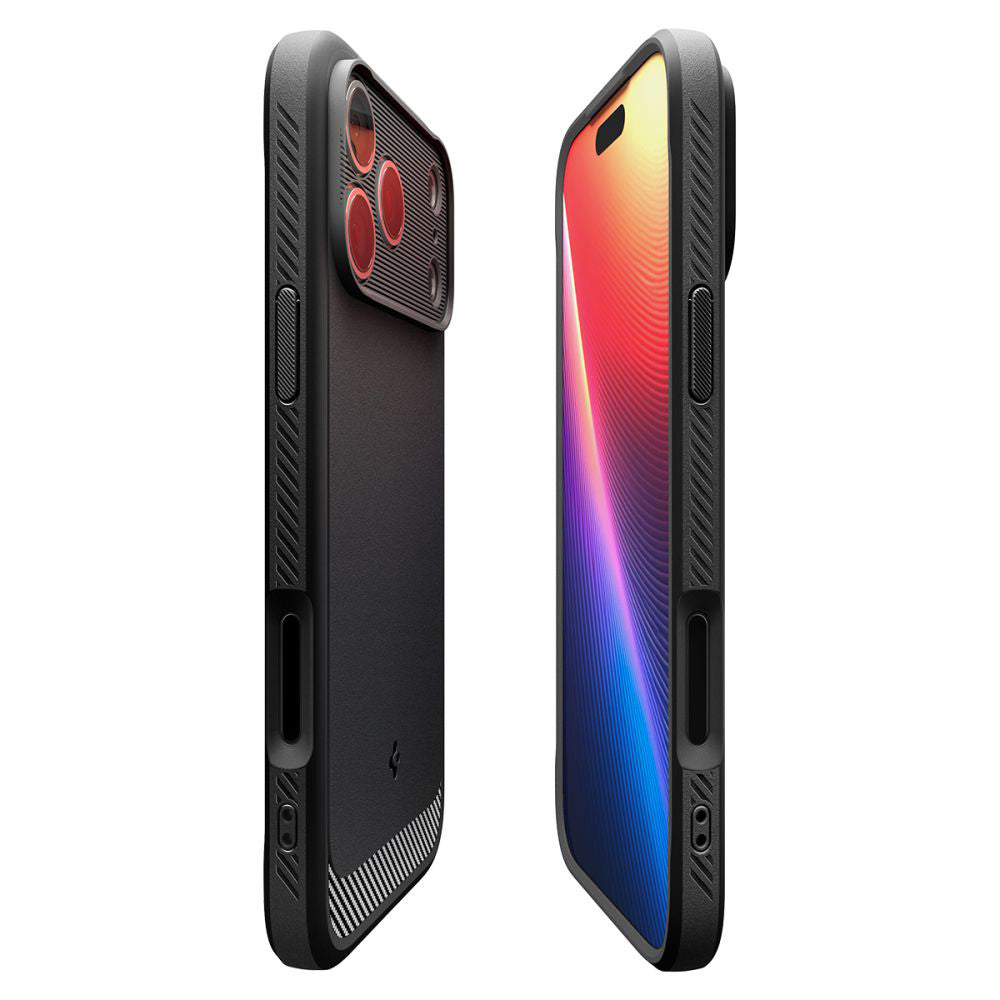 Husa MagSafe pentru Apple iPhone 17 Pro, Spigen, Rugged Armor, Neagra Mata